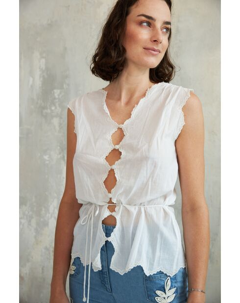 Dev-1 weißes Baumwolltop