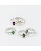 Anello in argento, ottone e turchese ricostituito