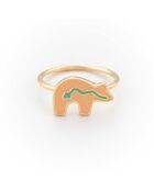 Ring aus goldfarbenem Messing mit Lachsbär