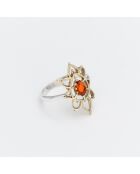 Hanie Ring aus Silber und Messing, orange getöntes Glas