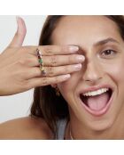 Filipa Zircons Ring aus mehrfarbigem Silber und Messing