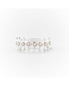 Bague en argent Elo perles blanches