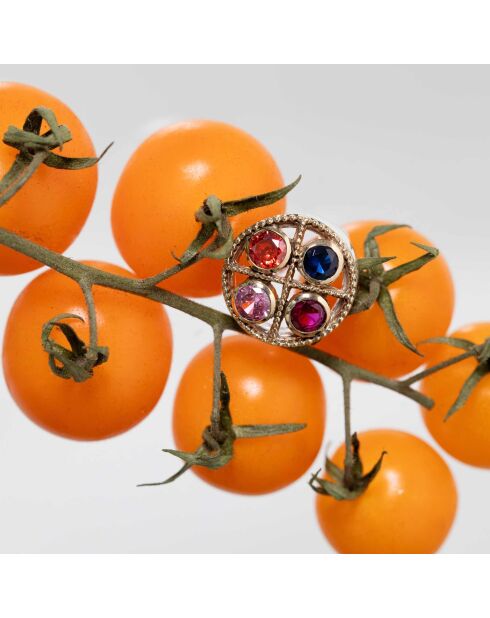 Joyce Zirconia mehrfarbiger Ring aus Silber und Messing