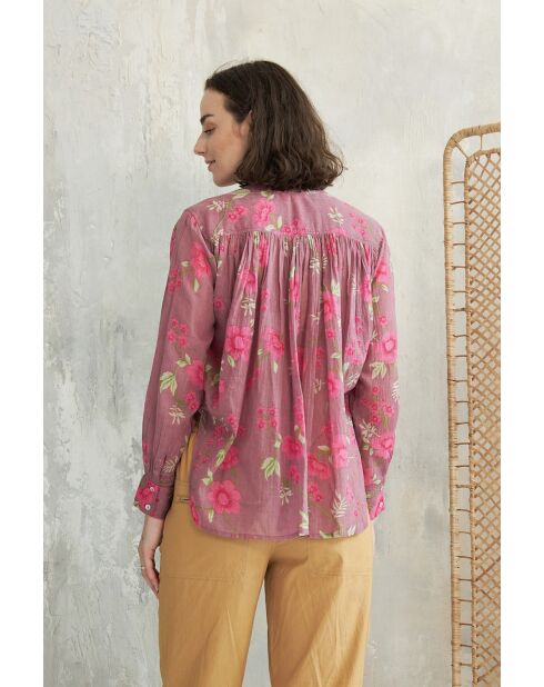 Meera-2 Roses Garden lila Baumwollhemd