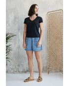 Roxane Baumwoll-T-Shirt- 4 schwarz