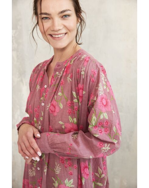 Lilafarbenes Baumwollkleid Talula-2 Roses Garden