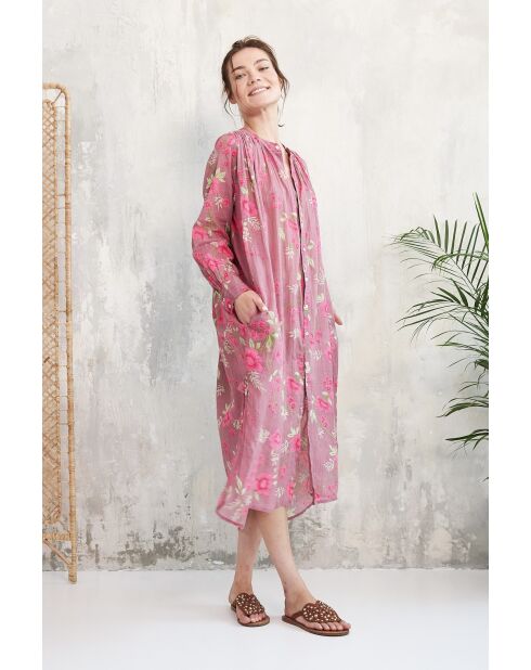 Lilafarbenes Baumwollkleid Talula-2 Roses Garden