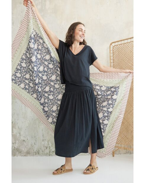 Etole en coton Etole Batik- 3 summer batik blue