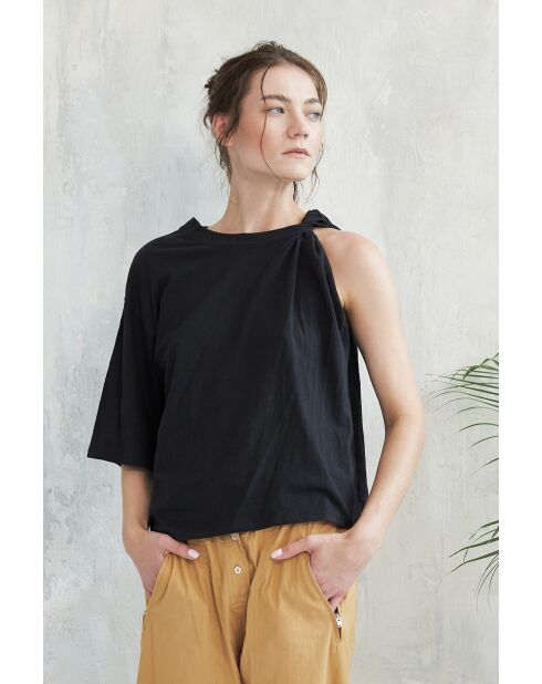 Rosie zwart katoenen t-shirt