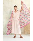 Baumwollstola Ecole Batik-1 Sommer-Batik rosa