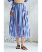 Steela blauer gestreifter Baumwollrock