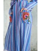 Steela blauer gestreifter Baumwollrock