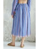 Steela blauer gestreifter Baumwollrock