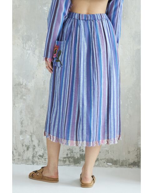 Steela rok van katoen met blauwe strepen