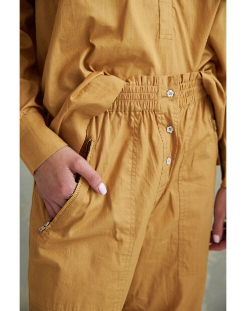 Beige katoenen broek Bari-2