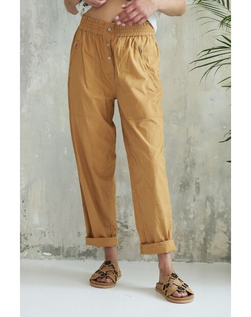 Beige katoenen broek Bari-2