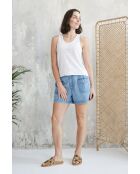 Shorts Ariel in cotone blu denim