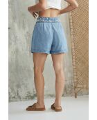 Shorts Ariel in cotone blu denim
