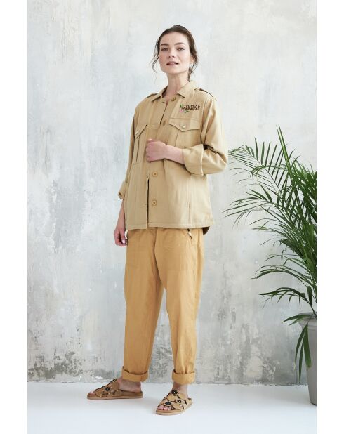 Giacca Nova-1 in cotone beige