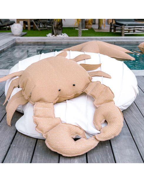 Coussin crabe Raphia RS4 beige - 70x50x15cm