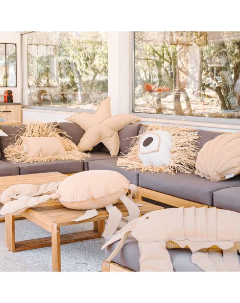 Coussin crabe Raphia RS4 beige - 70x50x15cm