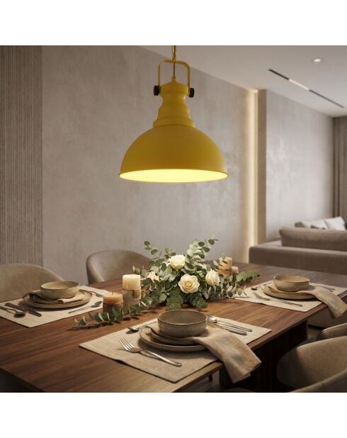 Kure-30-3710-A gelber Kronleuchter -H.40 bis 90 cm