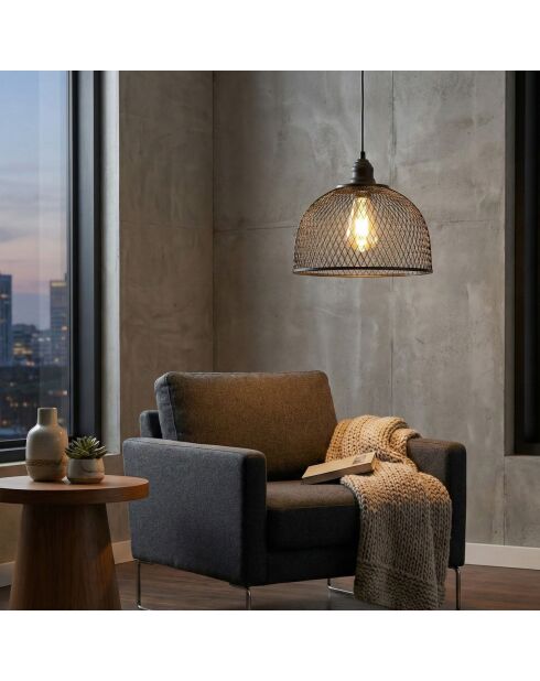 Berk-16400-7-A schwarzer Kronleuchter -H.30 bis 109 cm