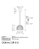 Berk-16400-7-A schwarzer Kronleuchter -H.30 bis 109 cm