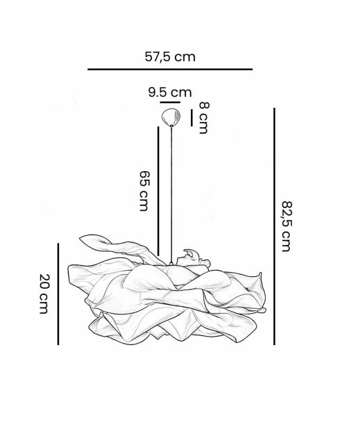 Lampadario MOD0009 bianco -H.80-85 cm