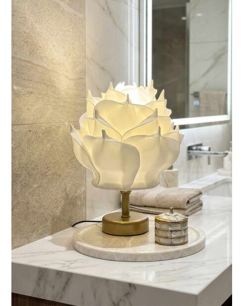 MAG0001 antieke goud-witte tafellamp -H.35 cm