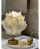 MAG0001 antieke goud-witte tafellamp -H.35 cm
