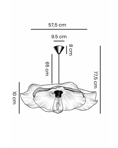 Lampadario MOD0001 bianco -H.75-80 cm