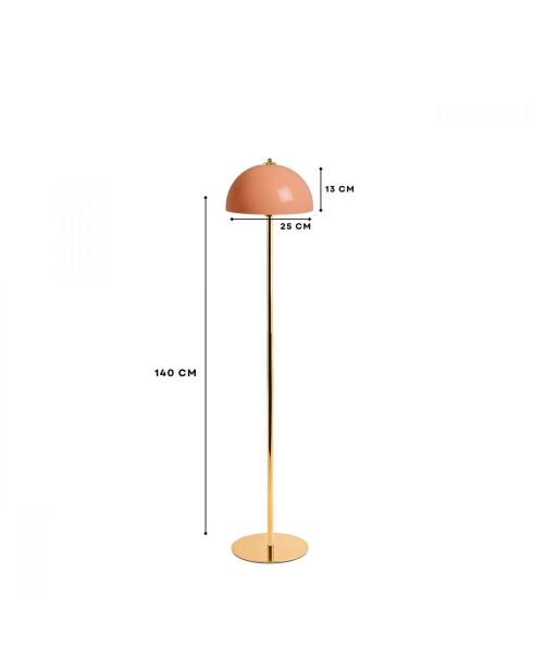 Stehlampe 242398 goldener Lachs - H.140 cm