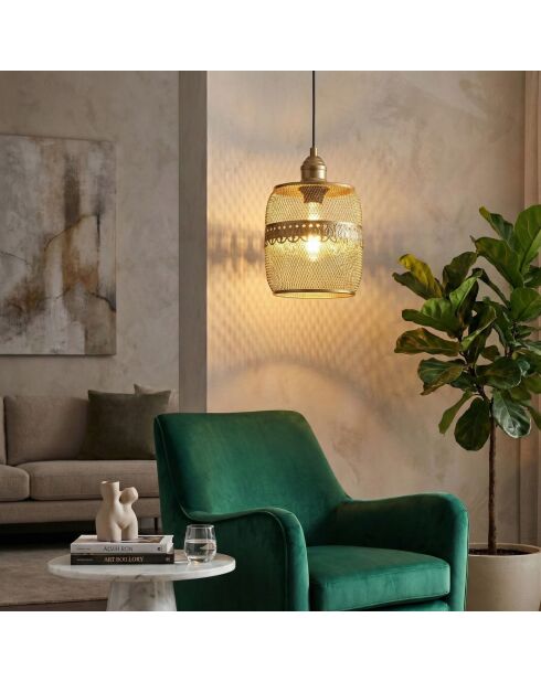 Berk-16400-4 goldener Kronleuchter - H.32 bis 111 cm