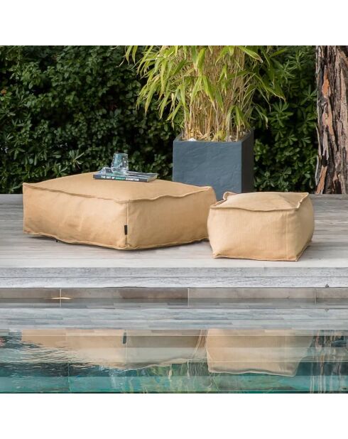 Cuscino da pavimento in rafia beige CSR1 - 65x44x27cm