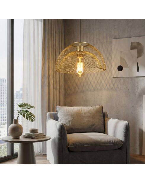 Berk-16400-8 goldener Kronleuchter - H.22 bis 102 cm