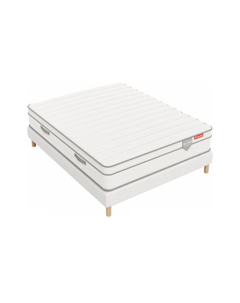 Pack Matelas HSILVER 30cm + sommier blanc - 180x200cm