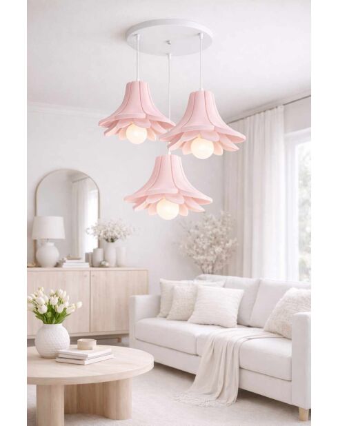 Kronleuchter LM-06-LT-30 puderrosa -H.10 bis 120 cm