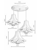 Kronleuchter LM-06-LT-30 puderrosa -H.10 bis 120 cm