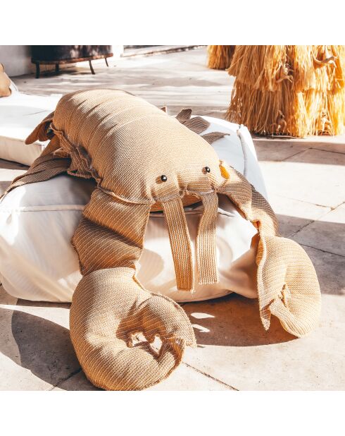 Cuscino aragosta beige Raphia RS1 - 90x50x15cm