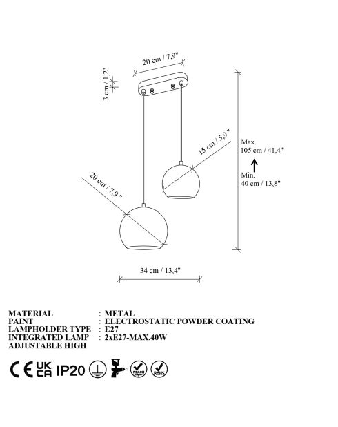 Orbıt-15-20-16300-A antieke kroonluchter -H.40 tot 105 cm