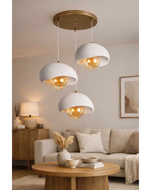 Candelabro Beton 3-Antique en oro envejecido -H.35 a 120 cm