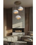 Candelabro Beton 3-Antique en oro envejecido -H.35 a 120 cm