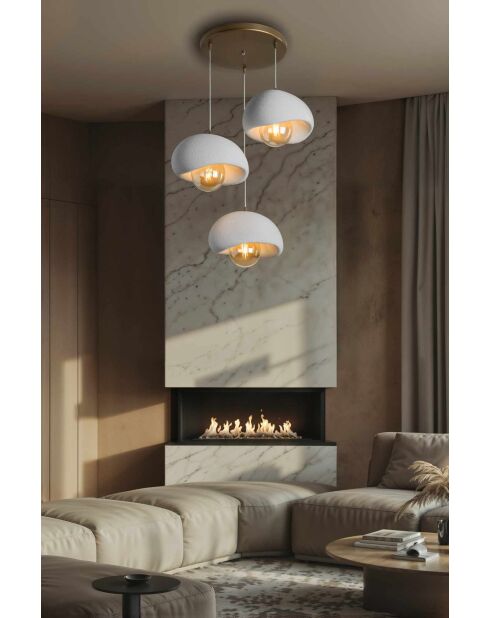 Candelabro Beton 3-Antique en oro envejecido -H.35 a 120 cm