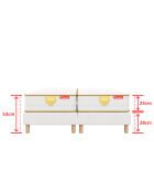 Set van 2 HGOLD matrassen van 25 cm + 2 witte bedbodems - 90x200cm