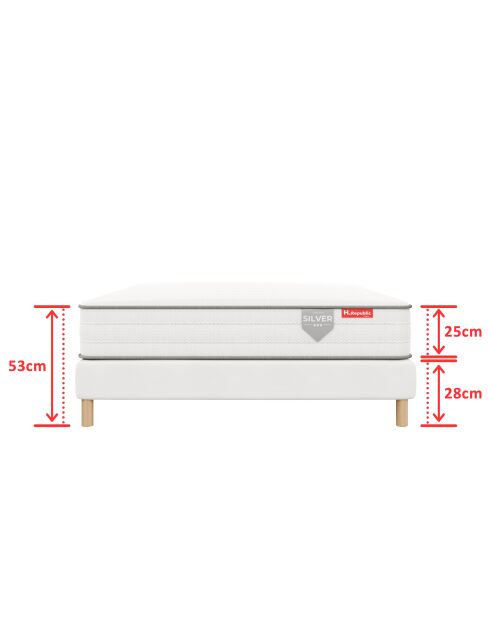 Packung HSILVER 25 cm Matratze mit weißem Untergestell — 140 x 200 cm