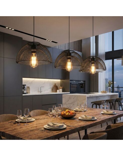 Kronleuchter Berk-16400-8-A schwarz -H.22 bis 102 cm