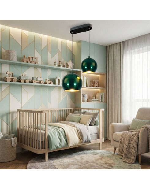 Orbıt-15-20-16300-D groene kroonluchter -H.40 tot 105 cm