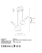 Orbıt-15-20-16300-D groene kroonluchter -H.40 tot 105 cm
