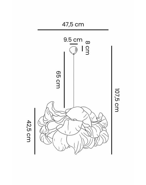 Lustre MOD0007 blanc -H.105-110 cm